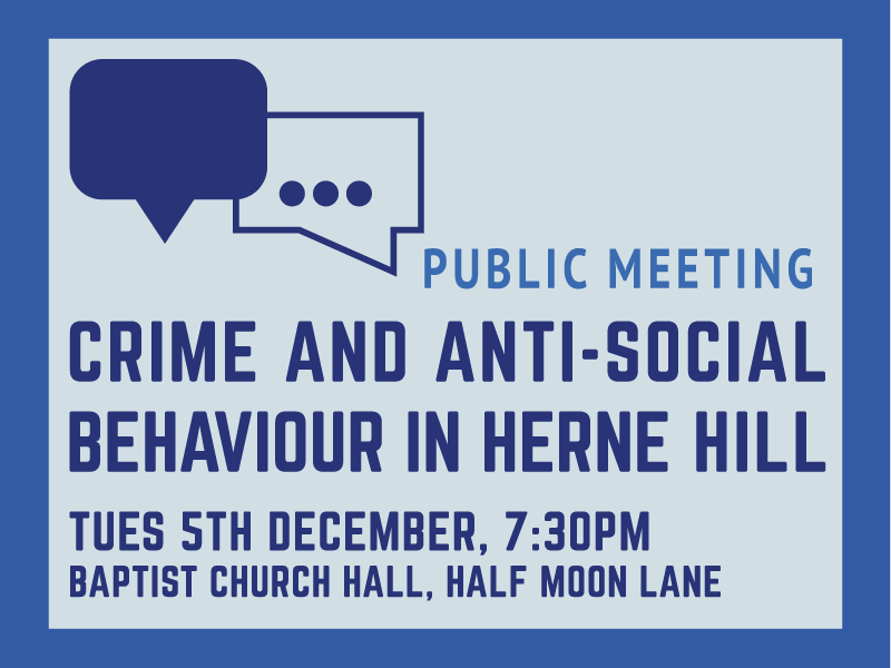 Crime and ASB public meeting in Herne Hill